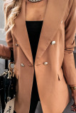 Work Daily Solid Patchwork Turn-back Collar Outerwear