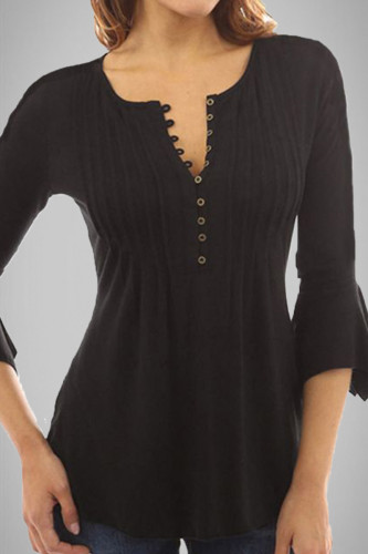 Casual Solid Solid Color O Neck Tops