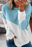 Casual Solid Patchwork O Neck Tops