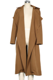 Fashion Elegant Solid Patchwork Turndown Collar Outerwear