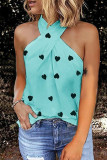 Fashion Street Print Patchwork Halter Tops