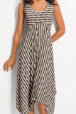 Fashion Street Striped Patchwork U Neck A Line Dresses