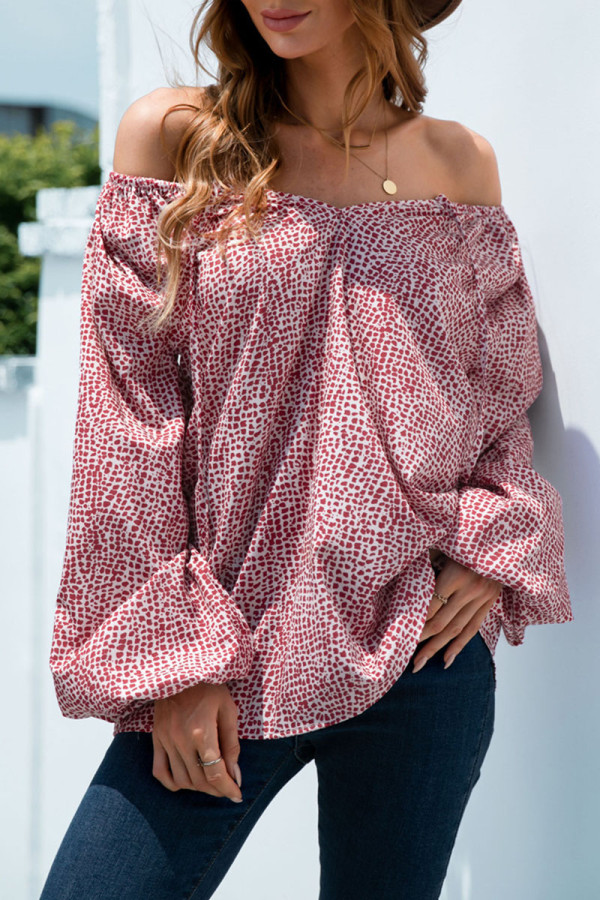 Fashion Casual Print Patchwork V Neck Tops
