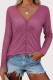 Casual Solid Buckle V Neck Tops