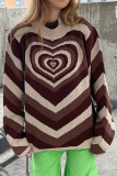Casual Street Print Patchwork Contrast Half A Turtleneck Tops Sweater