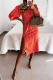 Casual Print Patchwork Off the Shoulder Waist Skirt Dresses