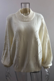 Casual Solid Hollowed Out Patchwork O Neck Tops