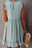 Casual Solid Flounce Half A Turtleneck Cake Skirt Dresses