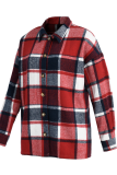 Casual Plaid Patchwork Turndown Collar Tops