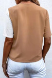 Fashion Casual Solid Patchwork V Neck Tops