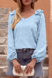 Fashion Casual Solid Patchwork V Neck Tops