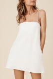 Casual Solid Draw String Strapless A Line Dresses