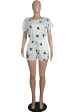 Casual Street The stars Pocket Frenulum O Neck Rompers