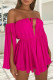 Fashion Simplicity Solid Patchwork Off the Shoulder Pleated Dresses