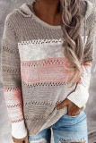 Color Block Hooded Casual Sweaters