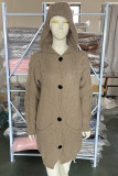 Solid Pocket Solid Color Hooded Collar Tops