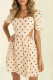 Fashion Casual Polka Dot Hollowed Out Square Collar A Line Dresses