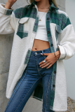 Casual Plaid Patchwork Turndown Collar Outerwear