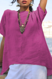 Casual Solid Patchwork Basic O Neck Tops