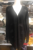 Casual Solid Hollowed Out Patchwork Tops