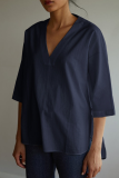 Casual Solid Patchwork V Neck Tops