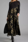 Street Print Patchwork Printing V Neck A Line Dresses