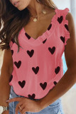 Fashion Casual Print Patchwork V Neck T-Shirts