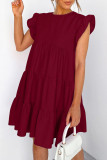 Fashion Sweet Solid Patchwork O Neck Princess Dresses