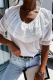 Casual Solid Lace Frenulum V Neck Tops
