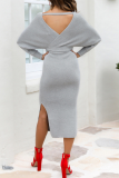 Casual Patchwork Lace V Neck Waist Skirt Dresses