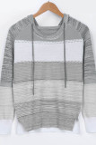 Color Block Hooded Casual Sweaters