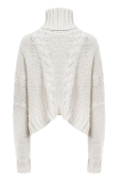 Fashion Casual Solid Patchwork Turtleneck Tops Sweater
