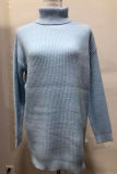 Casual Solid Patchwork Basic Turtleneck Dresses