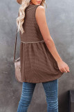 Casual Solid Patchwork V Neck Tops