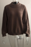 Casual Solid Hollowed Out Patchwork O Neck Tops