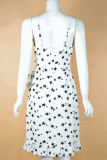 Fashion Elegant The stars Patchwork Flounce V Neck A Line Dresses