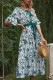 Fashion Street Print Patchwork Frenulum V Neck A Line Dresses