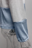 Fashion Casual Patchwork Contrast O Neck Tops