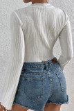 Sweet Elegant Solid Solid Color O Neck Tops