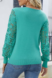 Casual Solid Hollowed Out Patchwork V Neck Sweaters