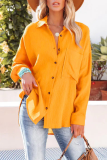Casual Solid Patchwork Turndown Collar Tops