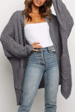 Casual Solid Patchwork Pocket V Neck Tops Sweater