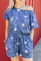 Casual Street The stars Pocket Frenulum O Neck Rompers