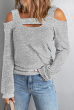 Casual Solid Patchwork Square Collar Tops