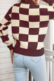 Fashion Casual Geometric Patchwork O Neck Tops