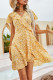 Fashion Street Print Patchwork V Neck Irregular Dress Dresses