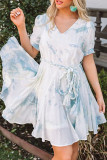Fashion Street Tie Dye V Neck A Line Dresses