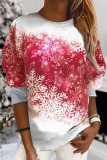 Casual Print Printing O Neck Tops
