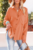 Casual Solid Patchwork Turndown Collar Tops