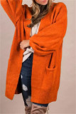 Casual Solid Cardigan Outerwear